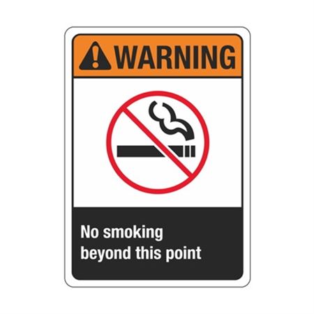 Warning No Smoking Beyond This Point Sign